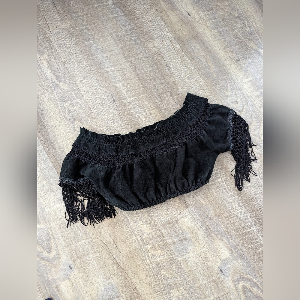 Wilson's leather Fringe crop top